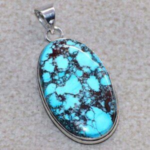 2" Turquoise 925 Sterling Silver Overlay Pendants